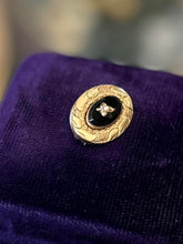 Load image into Gallery viewer, Antique Victorian Era Gold Filled Black Onyx Seed Pearl Oval Mourning Pin