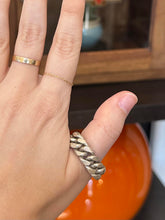 Load image into Gallery viewer, Vintage Sterling Silver Chunky Flat Curb Link Chain Ring Unisex US 11