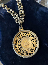Load image into Gallery viewer, Vintage Reinad Via Crucis Via Lucis Blue & Red Enamel Gold Tone Pendant Necklace