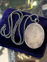 Load image into Gallery viewer, Vintage Sterling Silver Genuine Chrysocolla or Shattuckite Large Oval Pendant Necklace