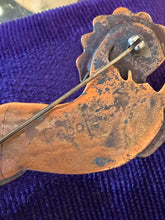 Load image into Gallery viewer, Vintage 1950s Signed REBAJES Hand Crafted Copper Carousel Horse Brooch Pin