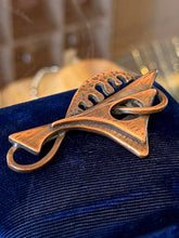 Load image into Gallery viewer, Vintage 1950s Signed REBAJES Hand Crafted Copper Abstract Harpoon Brooch Pin