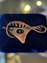 Load image into Gallery viewer, Vintage 1950s Signed REBAJES Hand Crafted Copper Abstract Harpoon Brooch Pin