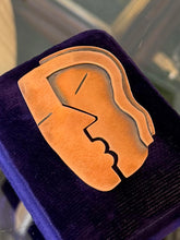 Load image into Gallery viewer, Vintage 1950s REBAJES Hand Crafted Copper Abstract Kiss Figural Faces Brooch Pin