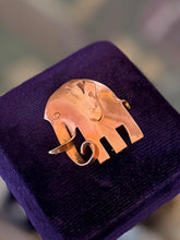 Load image into Gallery viewer, Vintage 1950s Signed REBAJES Hand Crafted Copper Elephant Brooch Pin Midcentury