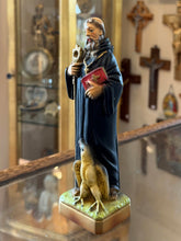 Load image into Gallery viewer, St Benedict Vintage 7.5" Chalkware Statue CS520 | 1950s Religious Saint