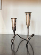 Load image into Gallery viewer, Vintage 1950s NAPIER Pat. Pend Silverplate Modernist Taper Candle Candelabra