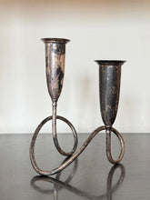 Load image into Gallery viewer, Vintage 1950s NAPIER Pat. Pend Silverplate Modernist Taper Candle Candelabra