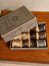 Load image into Gallery viewer, Antique Gudebrod Bros Silk Co Champion Pure Silk for Darning Spools Original Box