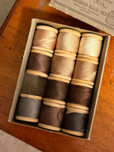Load image into Gallery viewer, Antique Gudebrod Bros Silk Co Champion Pure Silk for Darning Spools Original Box