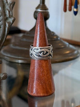 Load image into Gallery viewer, Vintage Hallmarked Sterling Silver Tribal Sigilism Wide Band Ring Unisex US 9.5