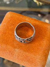 Load image into Gallery viewer, Vintage Hallmarked Sterling Silver Tribal Sigilism Wide Band Ring Unisex US 9.5