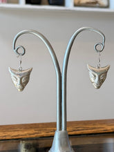 Load image into Gallery viewer, Vintage Sterling Silver Feline Style Mask Dangle Drop Earrings