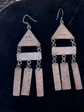Load image into Gallery viewer, Vintage Signed D.T. Native American Sterling Silver Turquoise & Garnet Earrings
