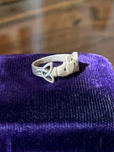 Load image into Gallery viewer, Vintage Brushed Sterling Silver Irish Claddagh Celtic Knot Unisex Band Ring US 8