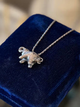 Load image into Gallery viewer, Vintage Solid Sterling Silver Elephant Pendant Necklace 16"