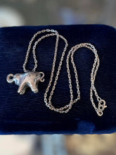 Load image into Gallery viewer, Vintage Solid Sterling Silver Elephant Pendant Necklace 16"