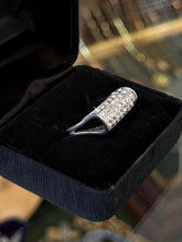 Load image into Gallery viewer, Sterling Silver Clear Rhinestone Pave Split Shank Dome Ring US 7.5