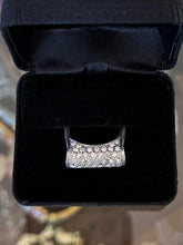 Load image into Gallery viewer, Sterling Silver Clear Rhinestone Pave Split Shank Dome Ring US 7.5