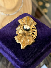 Load image into Gallery viewer, Vintage 1930s Art Deco Gold Tone Black Cameo Brooch Pin Rare