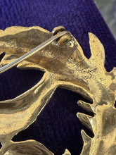 Load image into Gallery viewer, Vintage Midcentury Signed Jacques Lipchitz Brutalist Gold Tone Olive Tree Brooch