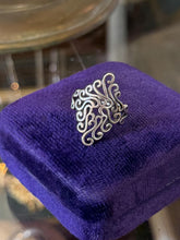 Load image into Gallery viewer, Vintage Sterling Silver Swirl Motif Statement Ring Adjustable US 8