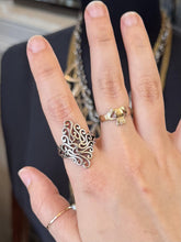 Load image into Gallery viewer, Vintage Sterling Silver Swirl Motif Statement Ring Adjustable US 8