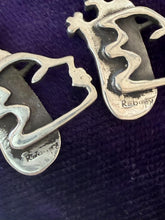 Load image into Gallery viewer, Rare Vintage Signed REBAJES Sterling Silver Queen of Hearts Dangle Earrings