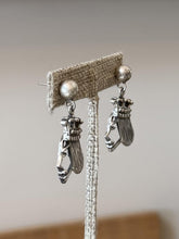 Load image into Gallery viewer, Rare Vintage Signed REBAJES Sterling Silver Queen of Hearts Dangle Earrings