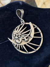 Load image into Gallery viewer, Vintage 1960s Signed Rebajes Sterling Silver Abstract Celestial Sun Moon Pendant