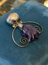 Load image into Gallery viewer, Vintage Mexico Midcentury Sterling Silver Faceted Cut Amethyst Abstract Pendant
