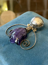 Load image into Gallery viewer, Vintage Mexico Midcentury Sterling Silver Faceted Cut Amethyst Abstract Pendant