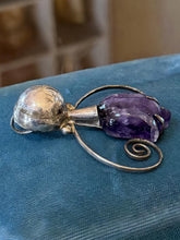 Load image into Gallery viewer, Vintage Mexico Midcentury Sterling Silver Faceted Cut Amethyst Abstract Pendant