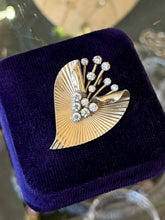 Load image into Gallery viewer, Vintage 1950s Signed KREMENTZ 14k Gold Overlay Art Deco Rhinestone Brooch or Pendant