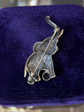 Load image into Gallery viewer, Vintage Sterling Silver Marcasite Faceted Amethyst & Garnet Circus Elephant Brooch