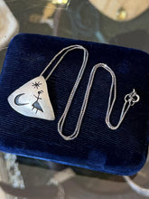 Load image into Gallery viewer, Vintage Sterling Silver Southwestern Pictograph Girl Moon & Star Pendant Necklace