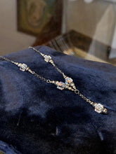 Load image into Gallery viewer, Vintage Sterling Silver Faceted Aurora Borealis Square Bead Lariat Necklace 16"