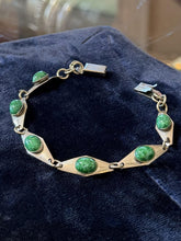 Load image into Gallery viewer, Vintage Israel Sterling Silver Eliat Cabochon Modernist Panel Link Bracelet 6.75