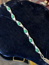 Load image into Gallery viewer, Vintage Israel Sterling Silver Eliat Cabochon Modernist Panel Link Bracelet 6.75