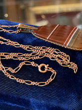 Load image into Gallery viewer, Vintage Rare Signed REBAJES Copper & Banded Agate Pendant Necklace Figaro 18"