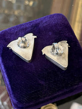 Load image into Gallery viewer, Vintage Artisan Sterling Silver Triangular Pierced Statement Earrings