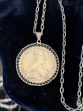 Load image into Gallery viewer, VTG 800 Silver Maria Theresa Thaler Austria Coin on 835 Silver Chain Necklace