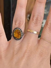 Load image into Gallery viewer, Antique McGrath & Hamin Sterling Silver Art Deco Amber Glass Halo Paste Ring