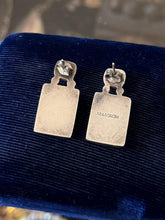 Load image into Gallery viewer, Vintage Mexico Sterling Silver Black Onyx Geometric Brutalist Drop Earrings