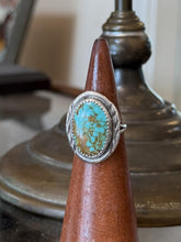 Load image into Gallery viewer, Vintage Navajo Signed TT Tom Taylor Sterling Silver Turquoise Ring US 6