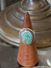 Load image into Gallery viewer, Vintage Navajo Signed TT Tom Taylor Sterling Silver Turquoise Ring US 6