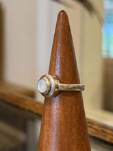 Load image into Gallery viewer, Vintage 1990s Sterling Silver Moonstone Cabochon Bezel Set Ring US 8.25