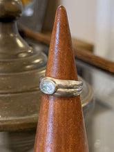 Load image into Gallery viewer, Vintage Sterling Silver Oval Faceted Cubic Zirconia Bezel Set Ring US 9.25