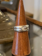 Load image into Gallery viewer, Vintage Sterling Silver Oval Faceted Cubic Zirconia Bezel Set Ring US 9.25