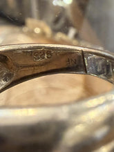 Load image into Gallery viewer, Vintage Sterling Silver Oval Faceted Cubic Zirconia Bezel Set Ring US 9.25